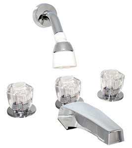 mobile home Phoenix® 3 knob Chrome Garden Tub Filler With Shower Diverter